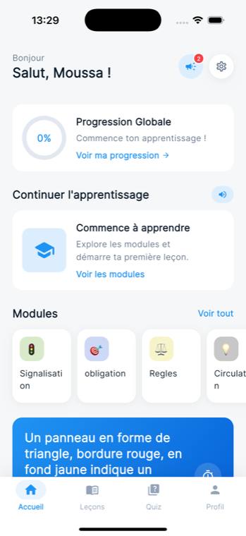 Écran d'accueil de l'application Explicode