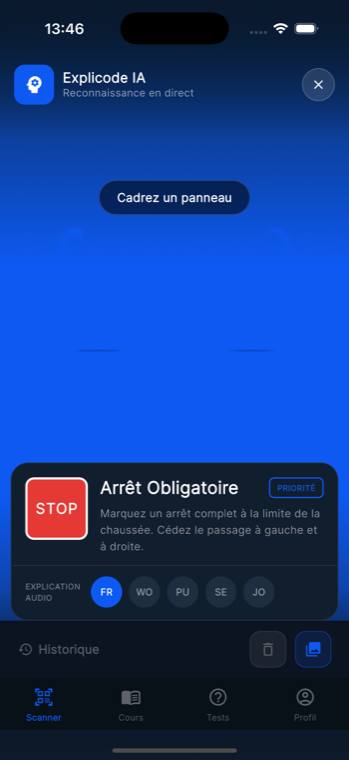 Scanner de panneaux dans Explicode